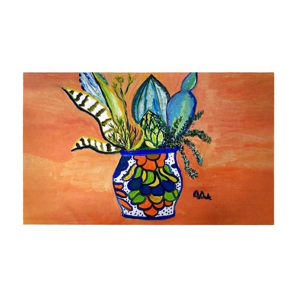 Betsy Drake Betsydrake DM1187G 30 x 50 in. Cactus in Pot Door Mat - Large DM1187G - main
